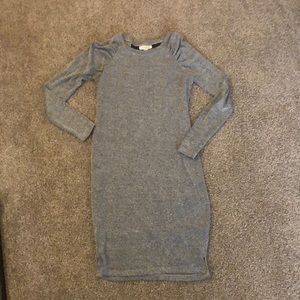 Gray long sleeve maternity dress